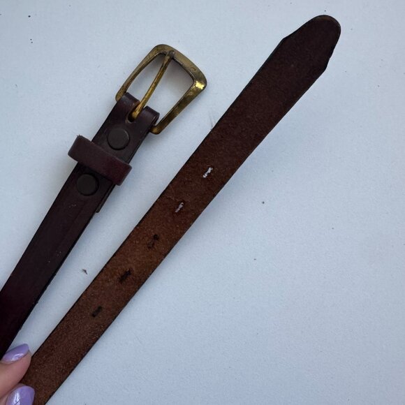 Vintage Hickok Leather Belt Size 34 Brown Brass 90s Americana USA main image 11